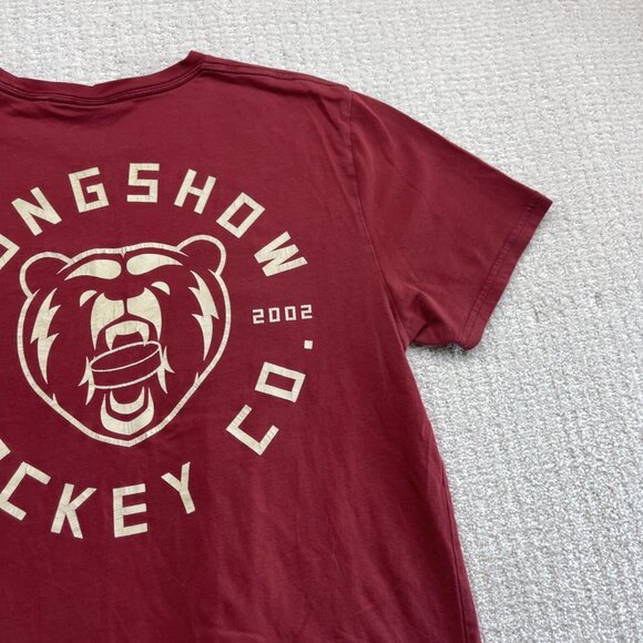 Gongshow Gear Red Bear Logo T-Shirt Men Size Large Canada Hockey Est. 2002 Read* - Picture 4 of 14